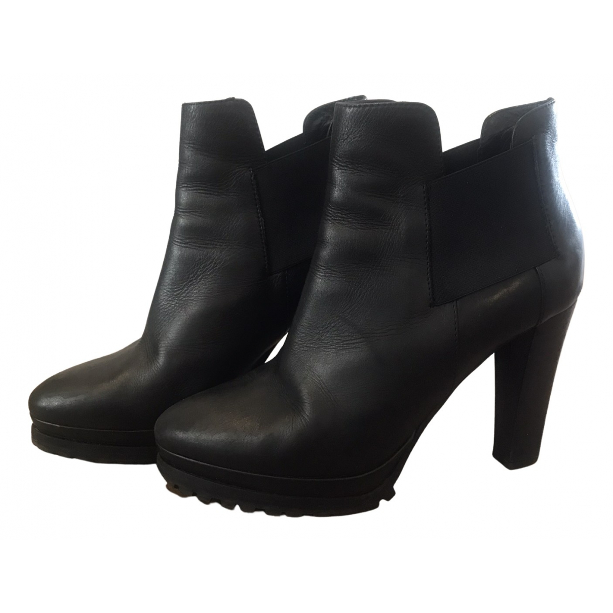 All Saints - Ankle Boots Leather Black Plain for Women - Second Hand Ankle Boots, Very Good Condition